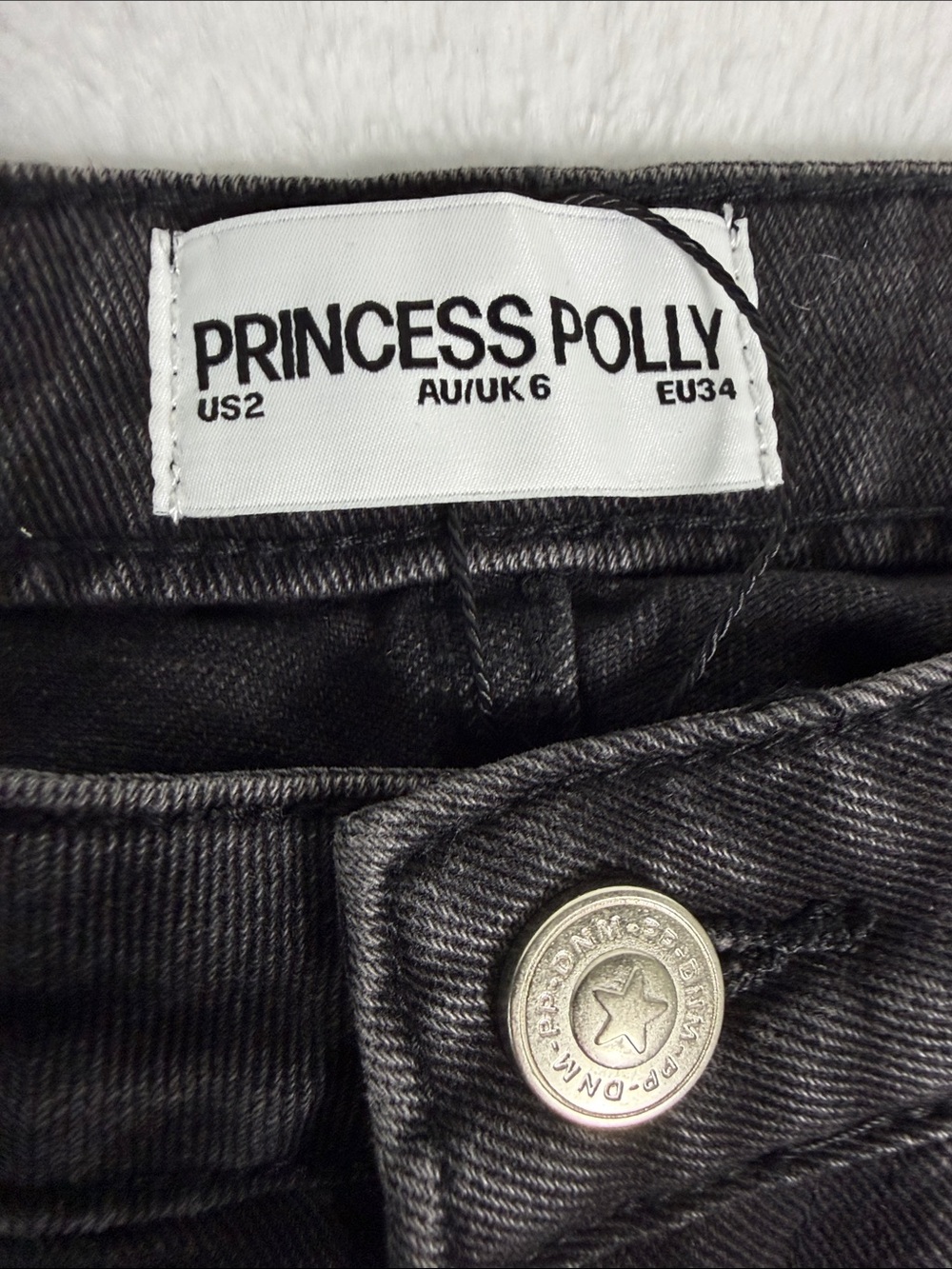 Princess Polly Washed Black High Rise Jeans - Picture 2 of 7